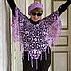 Poncho. Poncho crochet beret and `Purple haze`. Summer-autumn=spring kit.
