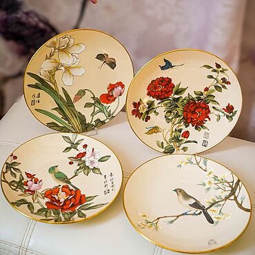 Винтаж ручной работы. Ярмарка Мастеров - ручная работа Тарелки Crown Staffordshire "Peking series",  Англия. Handmade.