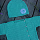 Kit for the baby mint color blouse and hat. Hat and scarf set. wool_sock Julia. Online shopping on My Livemaster.  Фото №2