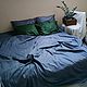 Order Bed linen set Steel / emerald. Turkish satin Suite. Strochkastudio. Livemaster. . Bedding sets Фото №3