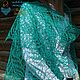 Emerald openwork knitted linen shawl bactus linen