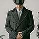 Мужское пальто Шелби 2 (темно-серое в полоску). Верхняя одежда мужская. Ателье-мастерская ГОРД. Интернет-магазин Ярмарка Мастеров.  Фото №2