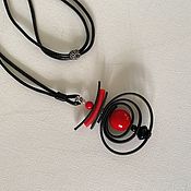 Украшения handmade. Livemaster - original item Pendant: stylish rubber decoration red with black. Handmade.