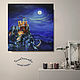 Painting: oil painting castle night moon landscape UNDER THE MOON. Pictures. pictures & decor of TanyaSeptember. My Livemaster. Фото №5