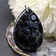 The talisman pendant 'Black Panther.Totem ' painting on stone. Pendants. Anna Ametista. Jewelry oil painting. Online shopping on My Livemaster.  Фото №2