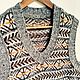 Твидовый жилет L/XL Fair Isle Vest Мужской жилет Серый жилет. Жилеты мужские. Sculptural Crochet. Интернет-магазин Ярмарка Мастеров.  Фото №2