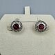 Silver earrings with natural garnet, Earrings, Moscow,  Фото №1