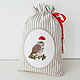 Pouch with embroidery 'Christmas owl'. Gift wrap. Shpulkin dom. My Livemaster. Фото №4