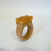Украшения handmade. Livemaster - original item Ring Amber wood size 18,5 P-152. Handmade.