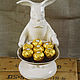 Конфетница "Заяц официант". Конфетницы. Bunny Ears. Ярмарка Мастеров.  Фото №4
