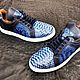 Sneakers made of genuine python leather and calfskin, in blue. Training shoes. SHOES&BAGS. Online shopping on My Livemaster.  Фото №2
