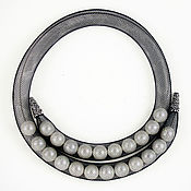 Украшения handmade. Livemaster - original item Copy of Copy of Mesh tube necklace with pearls. Handmade.