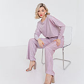 Одежда handmade. Livemaster - original item Jumper and trousers pink silver with lurex shiny. Handmade.