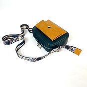 Сумки и аксессуары handmade. Livemaster - original item Cross-body bag made of leather color dark turquoise sun. Handmade.