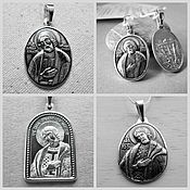 Нательная иконка: Образ св. Николай Чудотворец. Серебро 925 пробы
