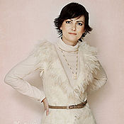 Одежда handmade. Livemaster - original item Felted vest ivory color 