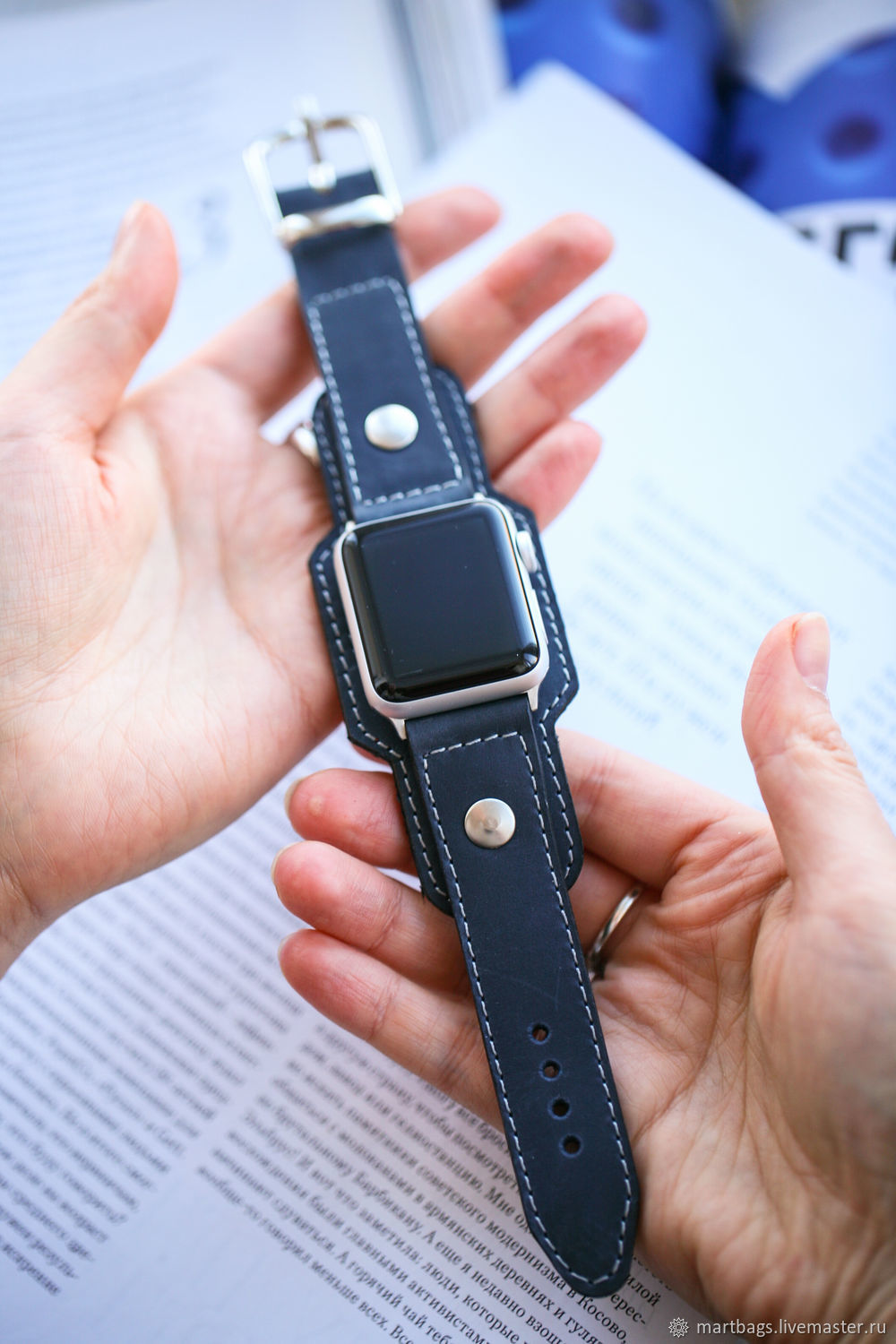 Correa de reloj negro para Apple Watch cuero genuino – купить на Ярмарке  Мастеров – LFBN2COM | Watch Straps, St. Petersburg