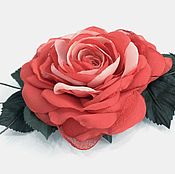 Украшения handmade. Livemaster - original item FABRIC FLOWERS. Chiffon rose brooch 
