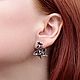 Серьги серебро Орхидея на английском замке. Серьги классические. Aventure.Jewelry. Ярмарка Мастеров.  Фото №4