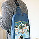 Leather blue sling  backpack Degas Blue Dancers. Backpacks. Leather  Art  Phantasy. My Livemaster. Фото №5