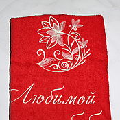 Махровое полотенце "Ёжик с вашим текстом"