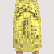 Одежда handmade. Livemaster - original item Yellow summer perforated midi skirt. Handmade.
