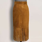 Одежда handmade. Livemaster - original item Sienna skirt made of genuine suede/leather (any color). Handmade.