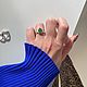 Коктейльное кольцо с гидротермальным изумрудом серебро. Кольца. BOHOANN. Интернет-магазин Ярмарка Мастеров.  Фото №2