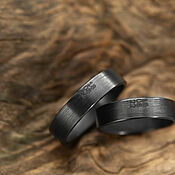 Свадебный салон handmade. Livemaster - original item Engagement rings with date engraving. Wedding rings made of titanium. Handmade.