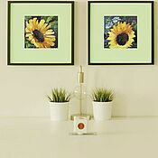 Картины и панно handmade. Livemaster - original item Oil painting sunflowers. Set of paintings. Handmade.