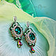 Soutache earrings Anna. Green Emerald Embroidered Earrings. Earrings. LADY-LIZA jewelry shop. My Livemaster. Фото №5