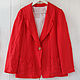 Jacket with open edges made of red linen. Jackets. etnoart. Online shopping on My Livemaster.  Фото №2