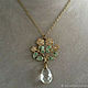 Vintage Enamel Flower Tree Faceted Teardrop Bead Pendant. Vintage pendants. Bijoudelice. Online shopping on My Livemaster.  Фото №2