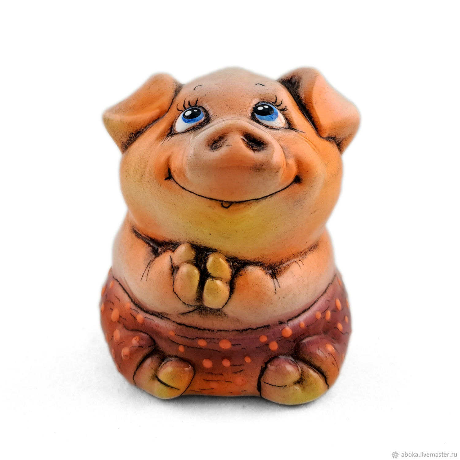 Ceramic figurine 'Piglet in shorts', Figurine, Balashikha,  Фото №1