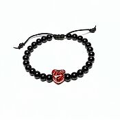 Украшения handmade. Livemaster - original item A bracelet made of beads: Bracelet with black agate 