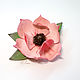 Magnolia Pink Tenderness leather flower brooch as a gift. Brooches. flowersstyle (flowersstyle). My Livemaster. Фото №4