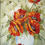 Картины: Красные хризантемы