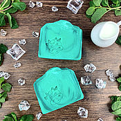 Косметика ручной работы handmade. Livemaster - original item Natural soap on cow`s milk with menthol Green ice. Handmade.