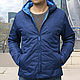 Куртка мужская весенняя , короткая стеганая синяя куртка синтепоном, Верхняя одежда мужская, Новосибирск,  Фото №1