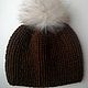 Knitted hat with pompom 56-58 cm. Caps. Anzelika (KnitingA) (KnitingA). Online shopping on My Livemaster.  Фото №2