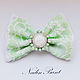 Barrette Bow green herb with natural onyx. Hairpins. nadinbant (Nadinbant). Online shopping on My Livemaster.  Фото №2