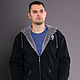 Order Fur hoodie, black hoodie with bear pattern. Lara (EnigmaStyle). Livemaster. . Sweatshirts for men Фото №3