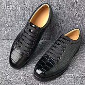 Обувь ручной работы handmade. Livemaster - original item Sneakers made of crocodile leather, in black.. Handmade.