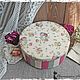 Шкатулки ручной работы. Большая круглая шкатулка. Шкатулка для рукоделия. Шкатулка для украшений. Шкатулка для мелочей.