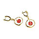Garnet earrings, white enamel earrings,circle earrings. Earrings. Irina Moro. Online shopping on My Livemaster.  Фото №2
