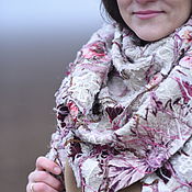 Аксессуары handmade. Livemaster - original item Large linen neck scarf in boho style. Handmade.