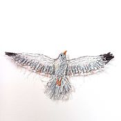 Материалы для творчества handmade. Livemaster - original item Seagull in flight, author`s hand embroidery. Handmade.