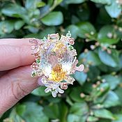 Украшения handmade. Livemaster - original item Exclusive ring with large citrine. Handmade.