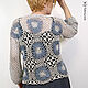 Order Hypoallergenic crochet jumper Nice blue flowers. talking-sweater. Livemaster. . Shirts-nets Фото №3