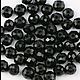 Glass beads rondel 4*6 mm, faceted black beads with a cut, Beads1, Ekaterinburg,  Фото №1